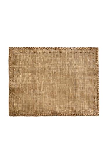 FIBRE PLACEMAT WITH TOPSTITCHING - Light beige by Zara