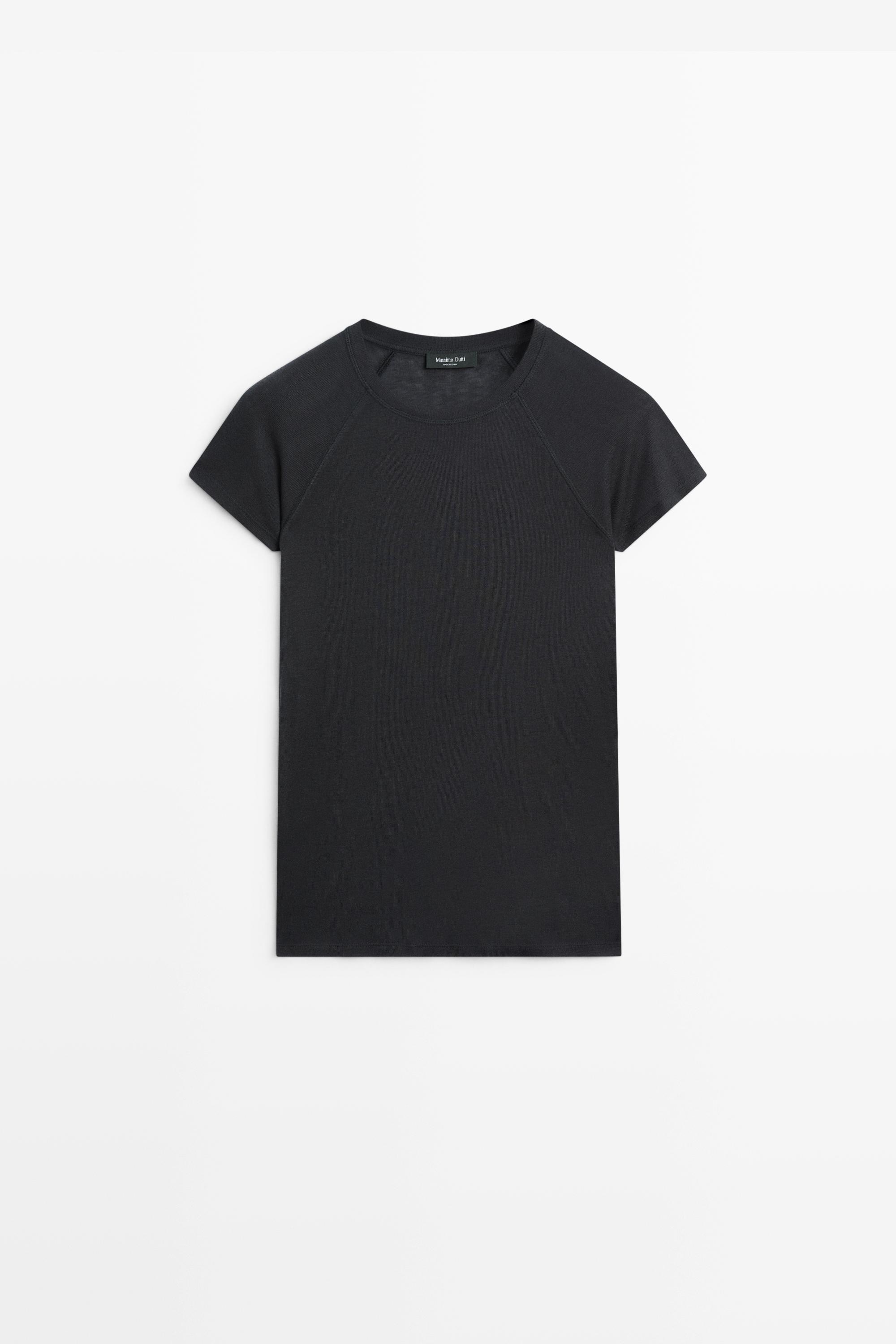 Short sleeve raglan T-shirt — Charcoal gray