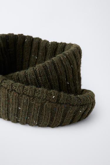 AGES 6-14 / WOOL BLEND BUTTON-UP KNIT NECK WARMER - Green by Zara - Image 2