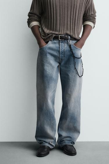 Zara VREĆASTE FARMERKE – plava / indigo