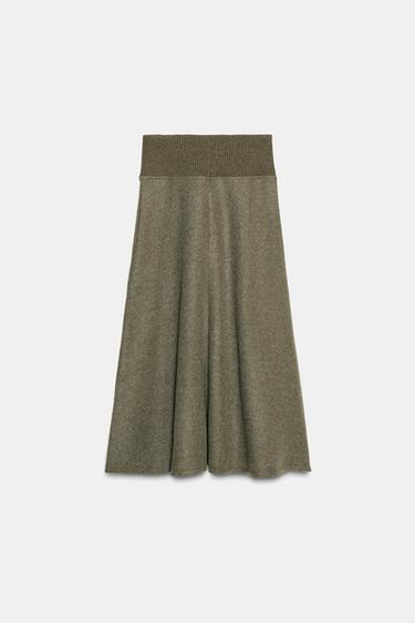 JUPE SOFT TRICOT - Vert chiné de Zara - Image 6