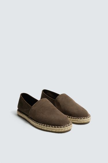 Zaras KOMBINERADE ESPADRILLER I SKINN - Choklad