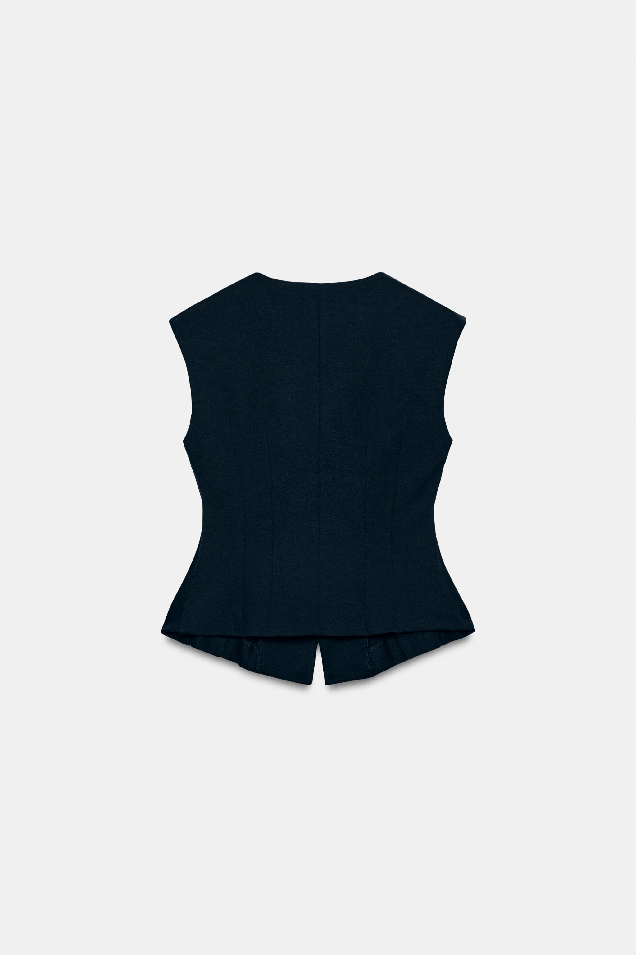Женские жилеты Zara INTERLOCK BUTTON VEST — фото 6
