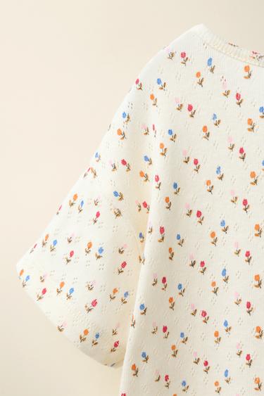 T-SHIRT POINTELLE TULIPES CRÉÉ PAR CARAMEL LONDON X ZARA - Imprimée de Zara - Image 3