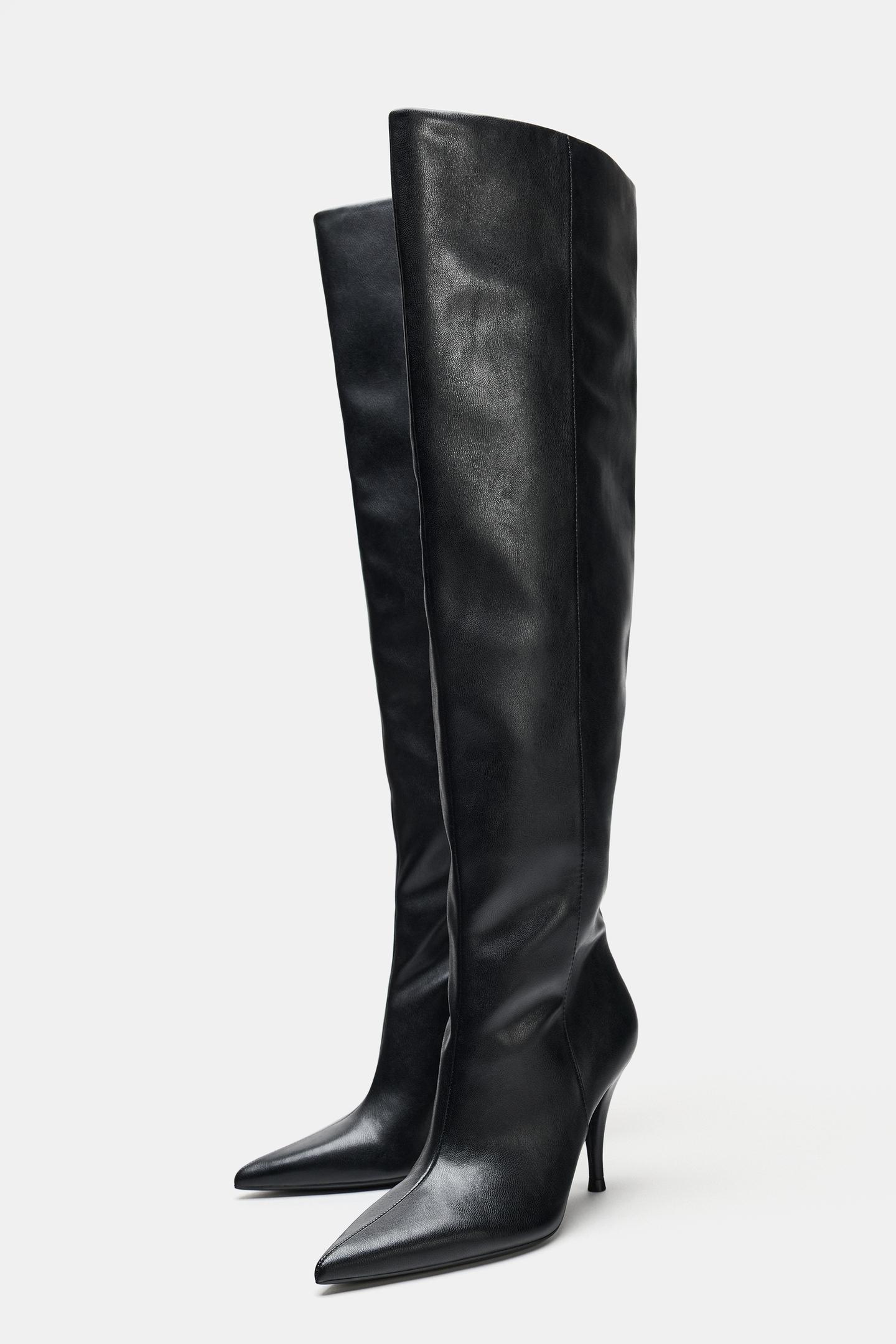Женские ботинки Zara Ruched Heeled, цвет: Чёрный — фото 5