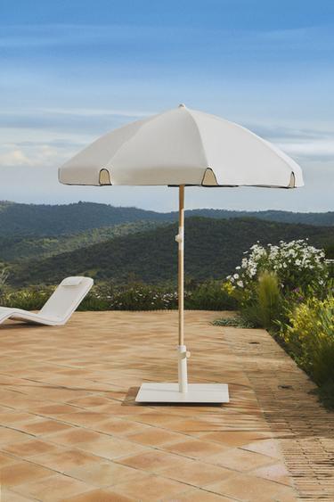 ASH BEACH UMBRELLA WITH CONTRAST TRIM - Ivory by Zara