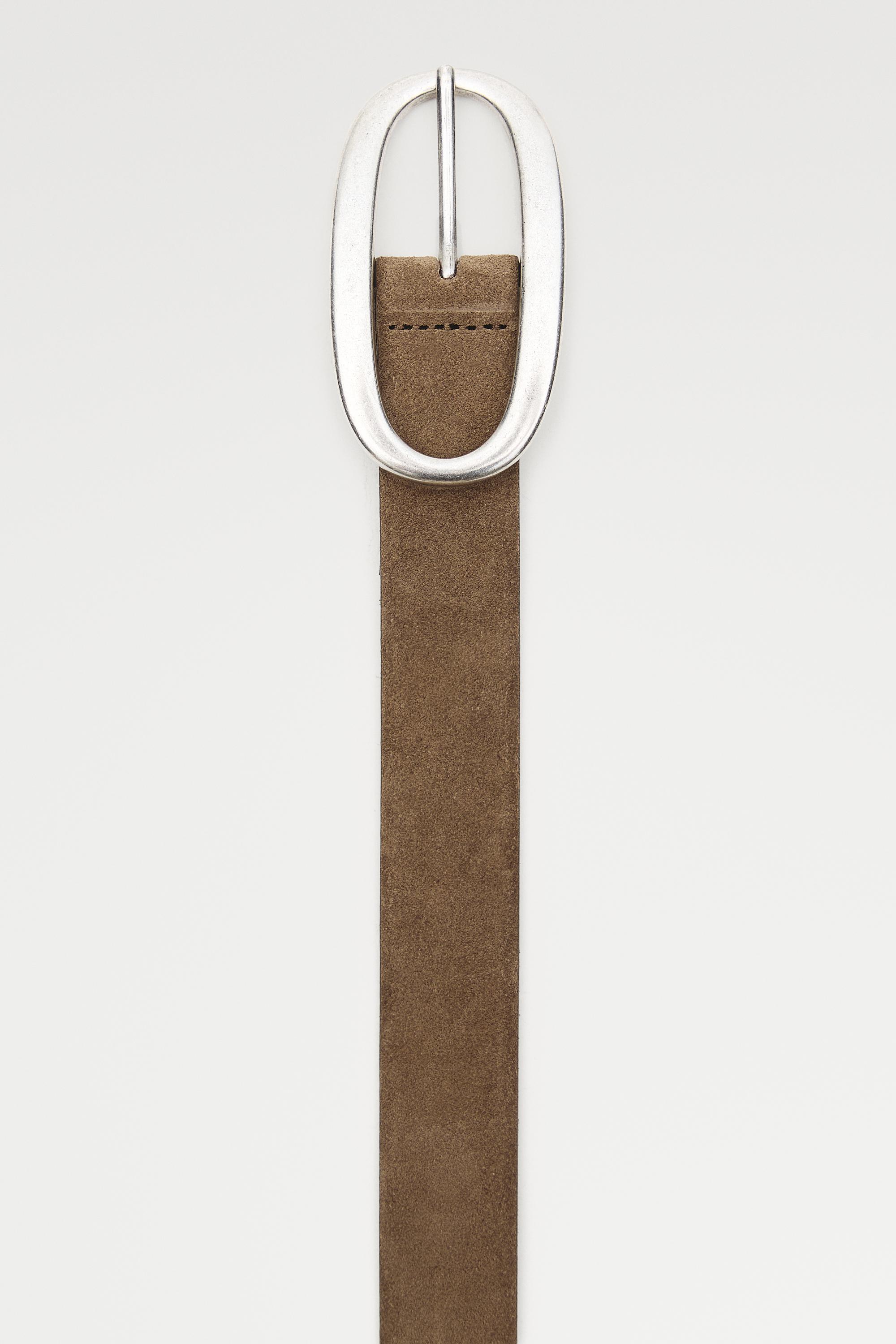 Split suede leather belt — Black gold