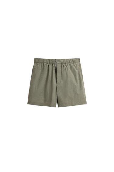 برمودا تقنية قصيرة - أخضر رمادي by Zara