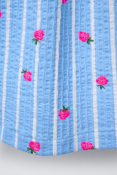 ROBE IMPRIMÉE À VOLANT - Bleu clair de Zara - Image 3