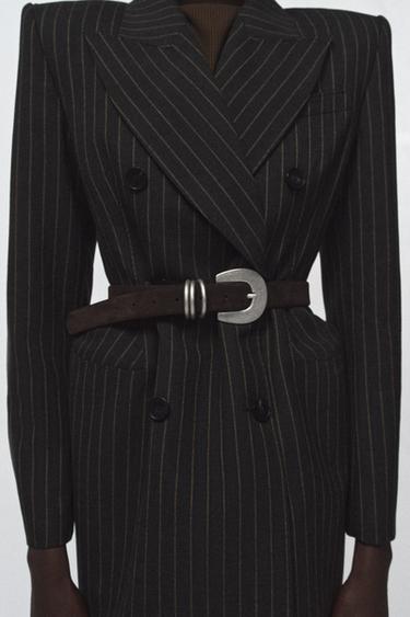 100% SUEDE LEATHER BELT WITH TRIPLE LOOP - Brown by Zara