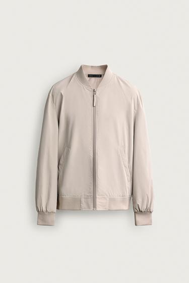 Zara LIGHTWEIGHT BOMBER JACKET - Oyster-white