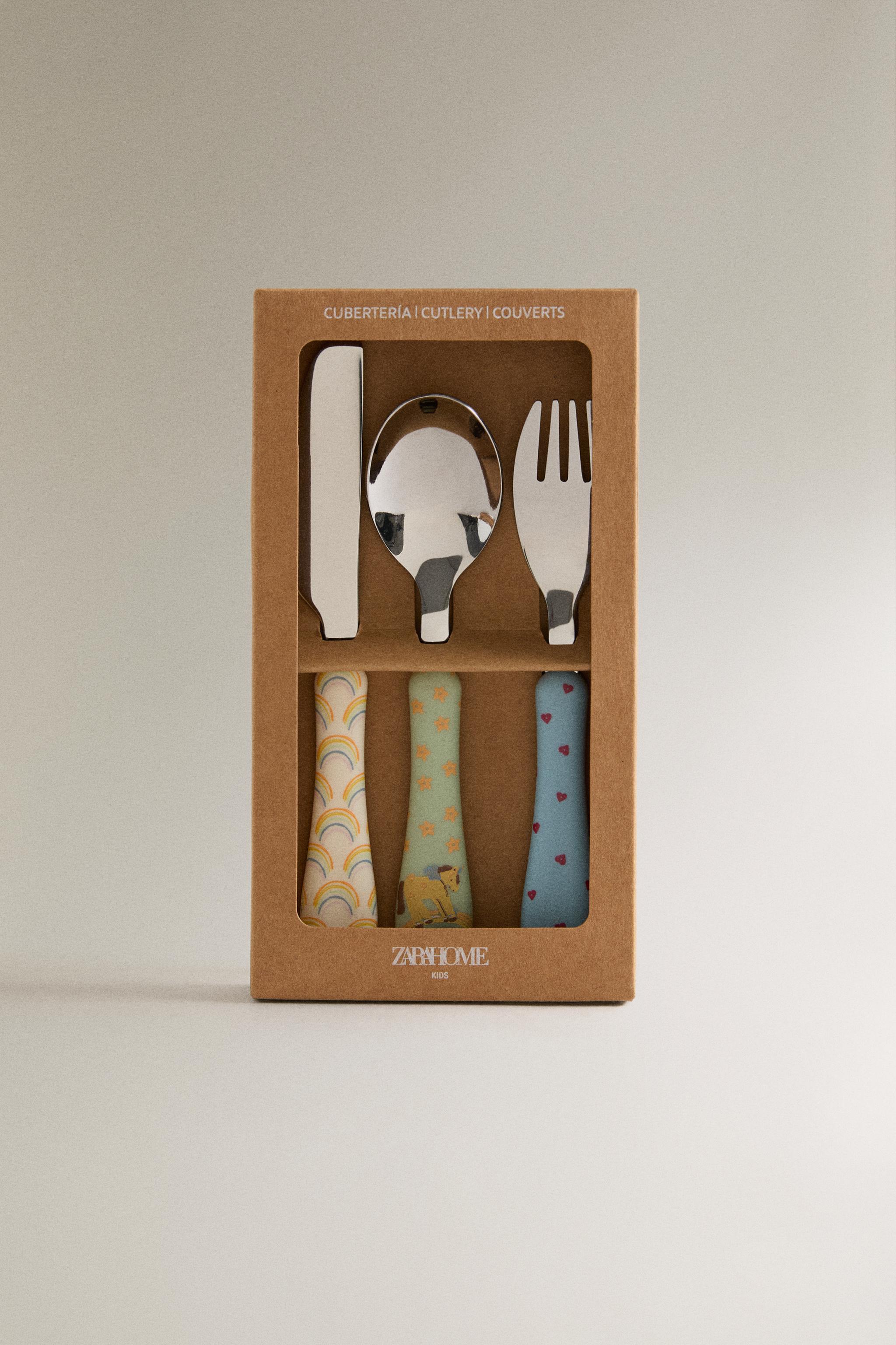 KIDS' RAINBOW, HEART, AND STAR FLATWARE SET