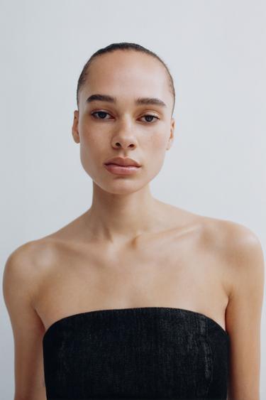HAUT TUBE EN JEAN TRF - Gris anthracite de Zara - Image 1