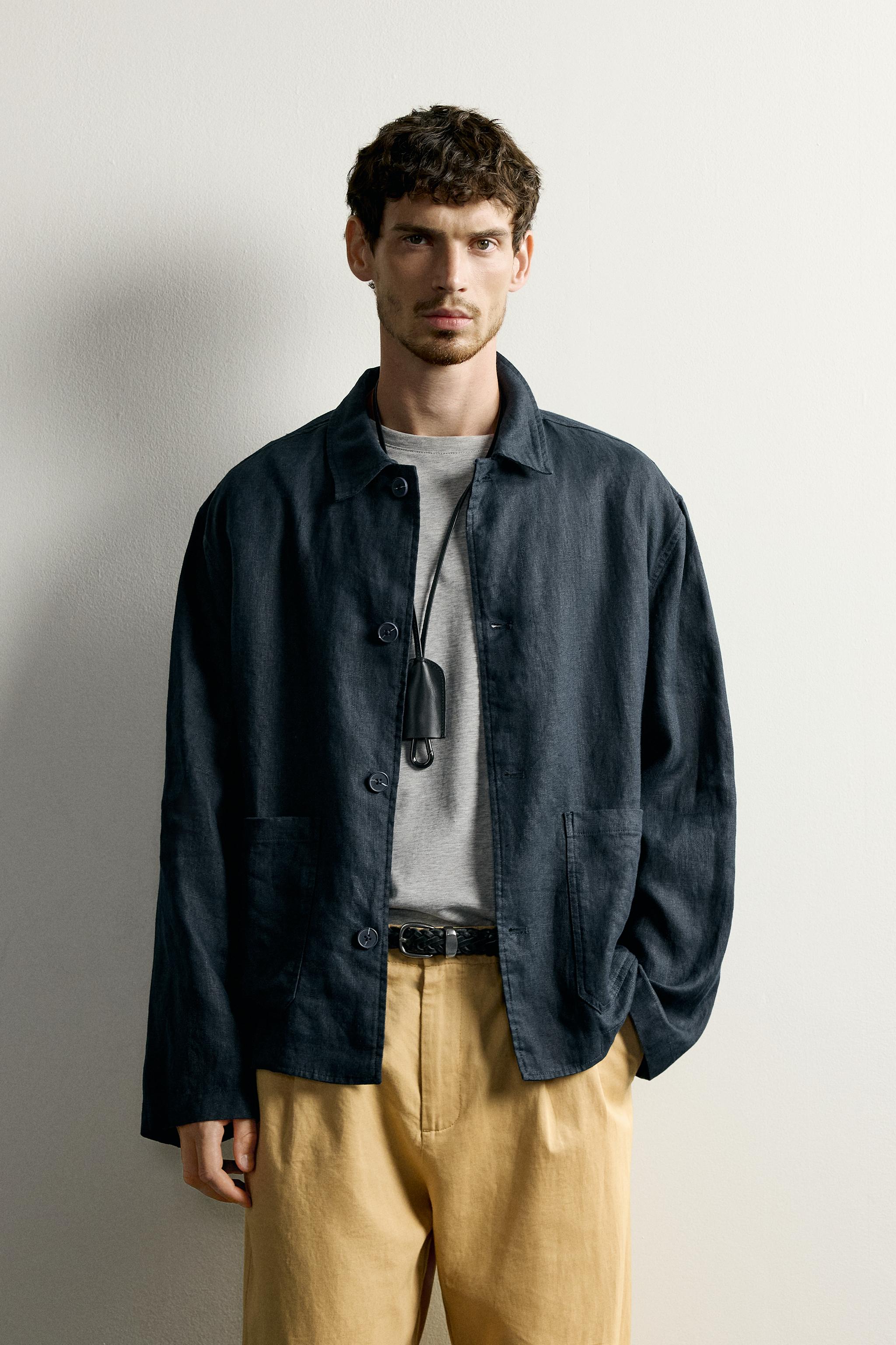 100% LINEN REGULAR FIT OVERSHIRT