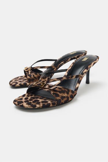 SANDÀLIES DE TALÓ ESTAMPADES - Lleopard de Zara
