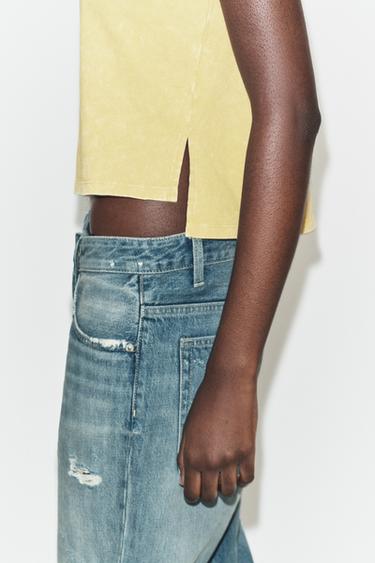 RUSTIC SHORT SLEEVE T-SHIRT - Yellow by Zara