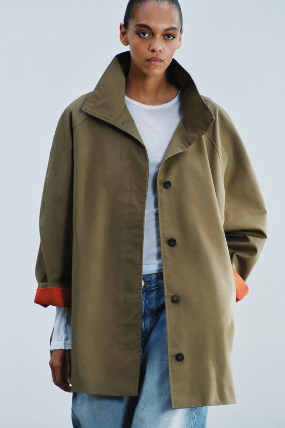 VESTE BALLON DÉPERLANTE COLLECTION ZW - Kaki de Zara - Image 2