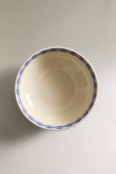BOL CÉRAMIQUE BORD CARREAUX - Écru de Zara - Image 4