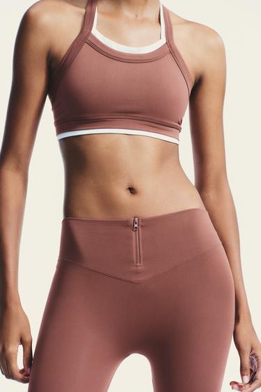 SEAMLESS LEGGINGS WITH ZIP - Mid-pink by Zara - Image 2