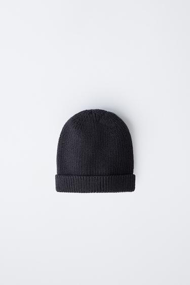 PERLSTRICKMÜTZE - Stahlgrau von Zara