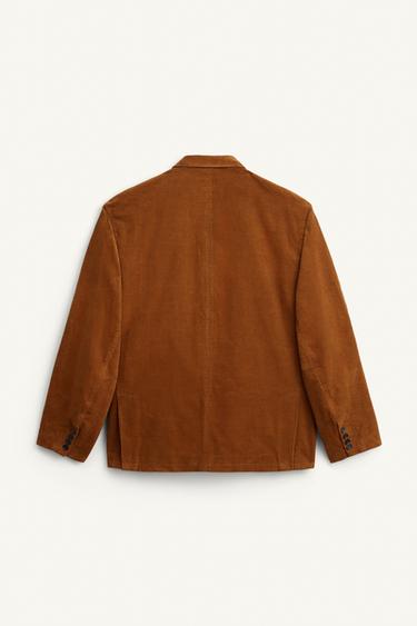 LIMITED EDITION RELAXED FIT CORDUROY SUIT BLAZER - Brown by Zara - Image 6