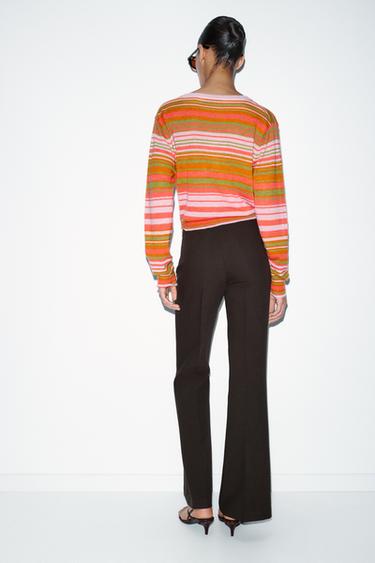 GILET EN MAILLE À RAYURES - Multicolore de Zara - Image 3