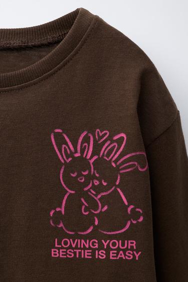 T-SHIRT IMPRIMÉ ANIMAUX - Bordeaux de Zara - Image 2