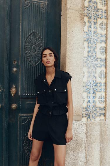 GILET CARGO - Noir de Zara - Image 1