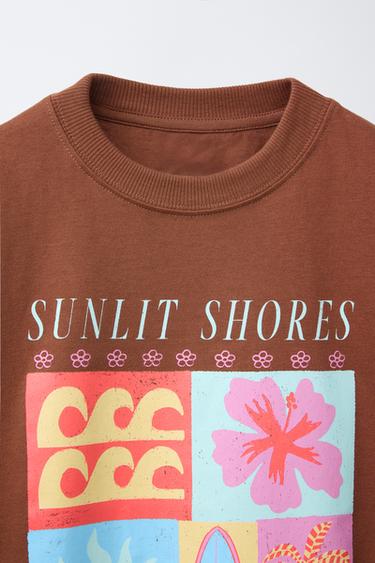 PRINTED T-SHIRT - Brown by Zara - Image 2