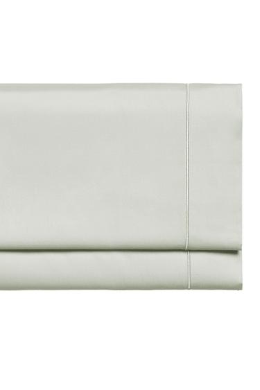 SATEEN FLAT SHEET WITH TRIM (300 THREAD COUNT) - Mint by Zara