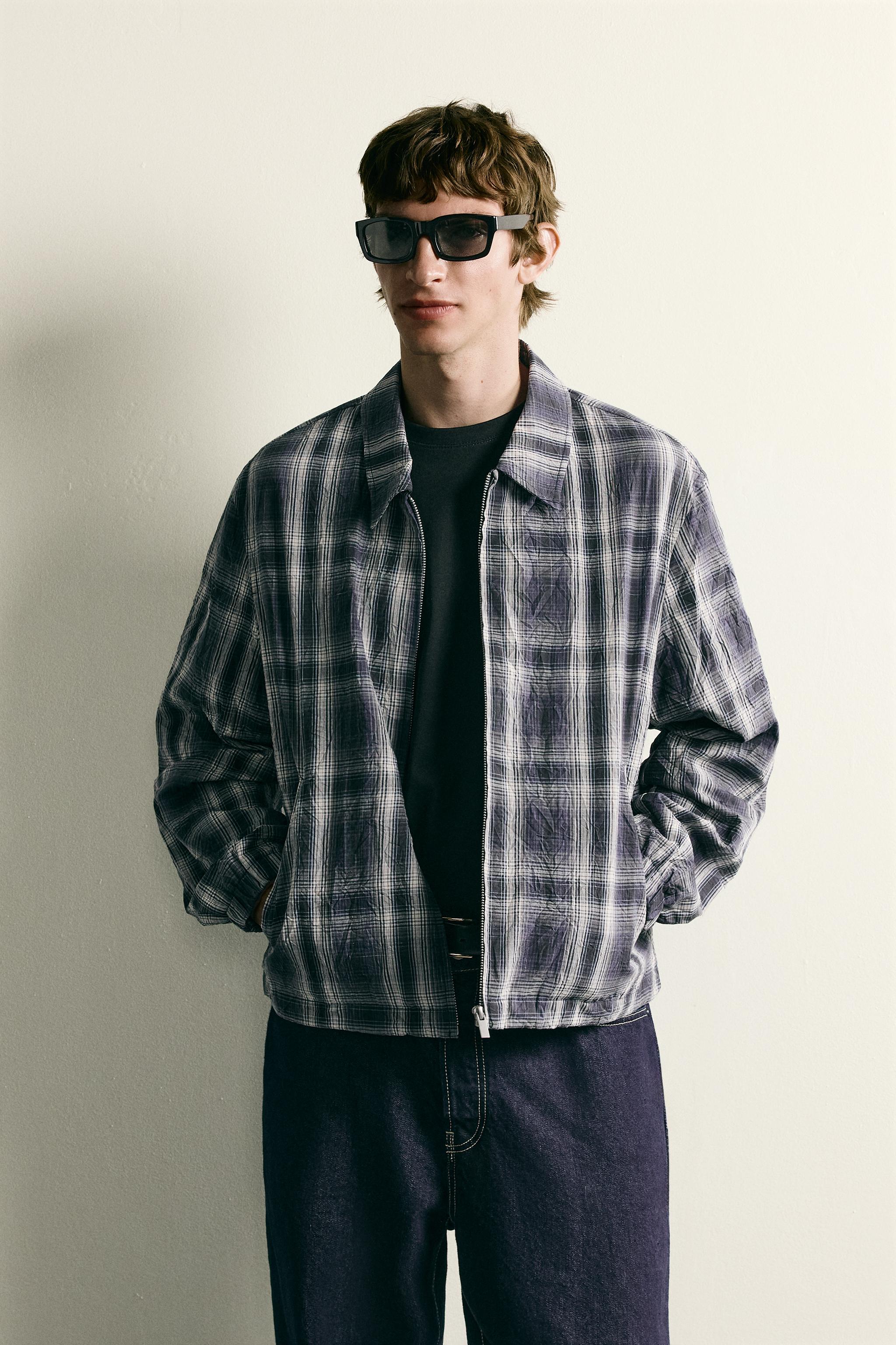 RELAXED FIT PLAID JACKET