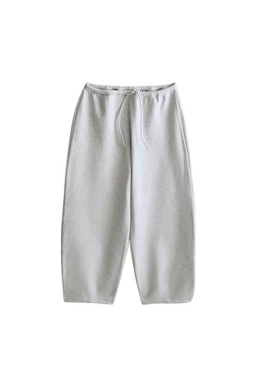 Zara LONG COTTON TROUSERS - Gray