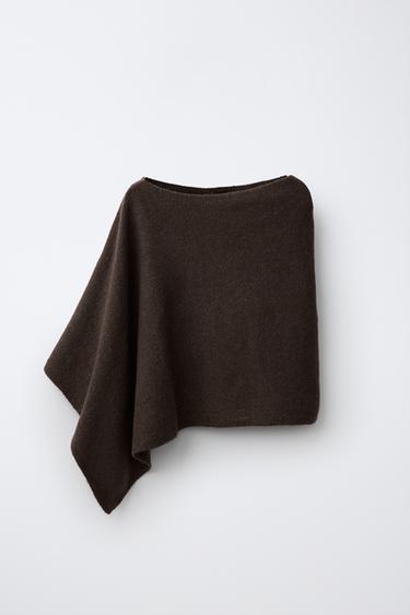 FINE KNIT CAPE — chocolate 1