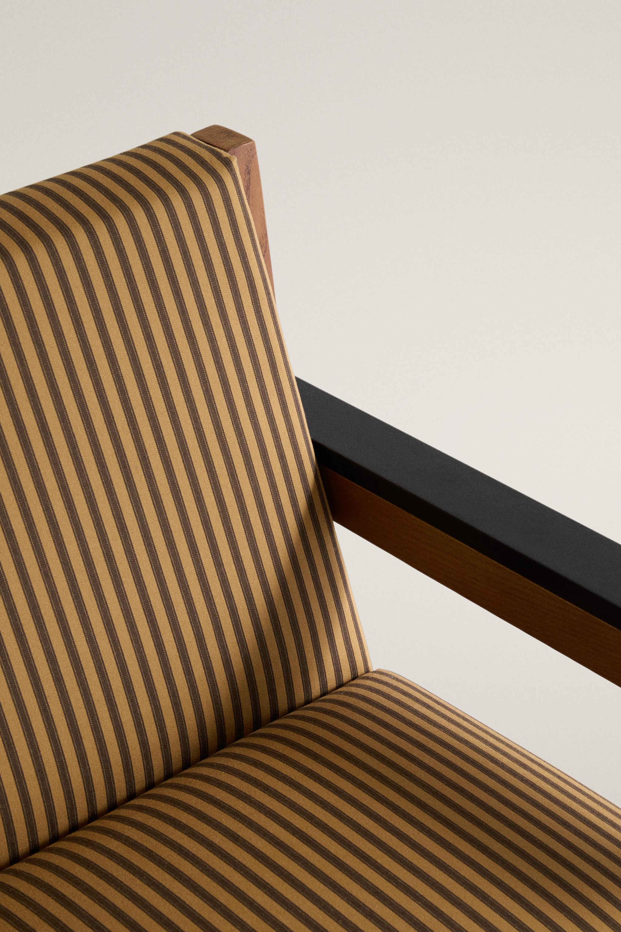 FAUTEUIL EN FRÊNE À RAYURES