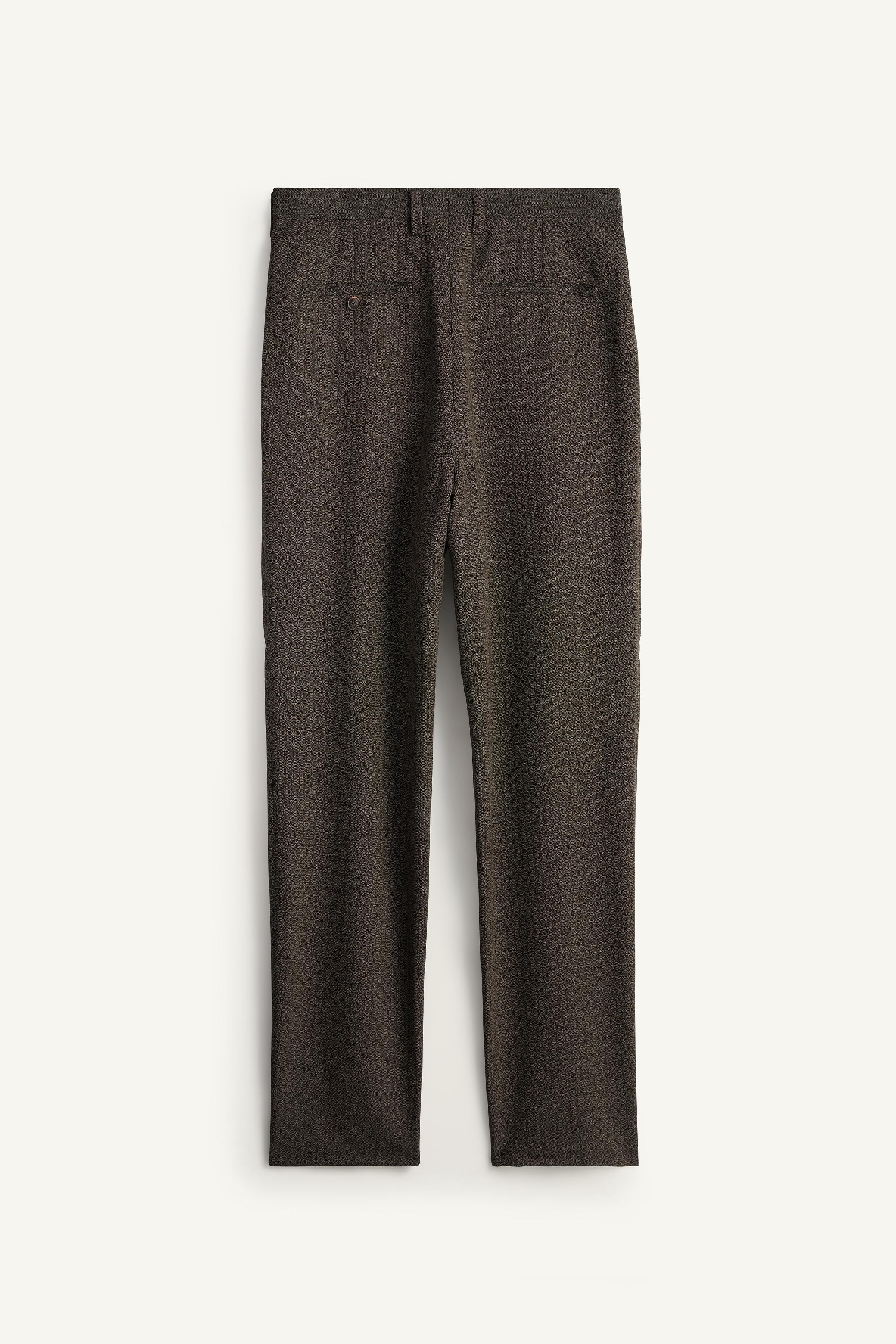 GEOMETRIC JACQUARD PLEATED PANTS