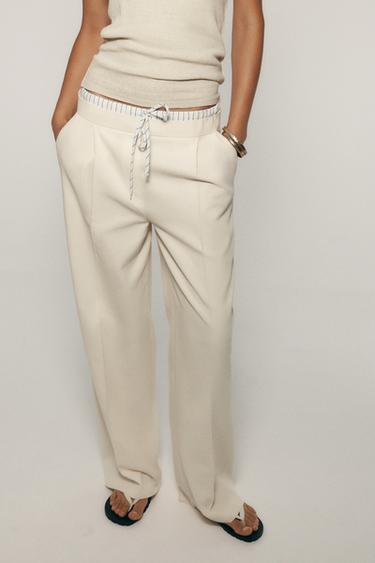 CALÇA CÓS BOXER - Cru-claro da Zara