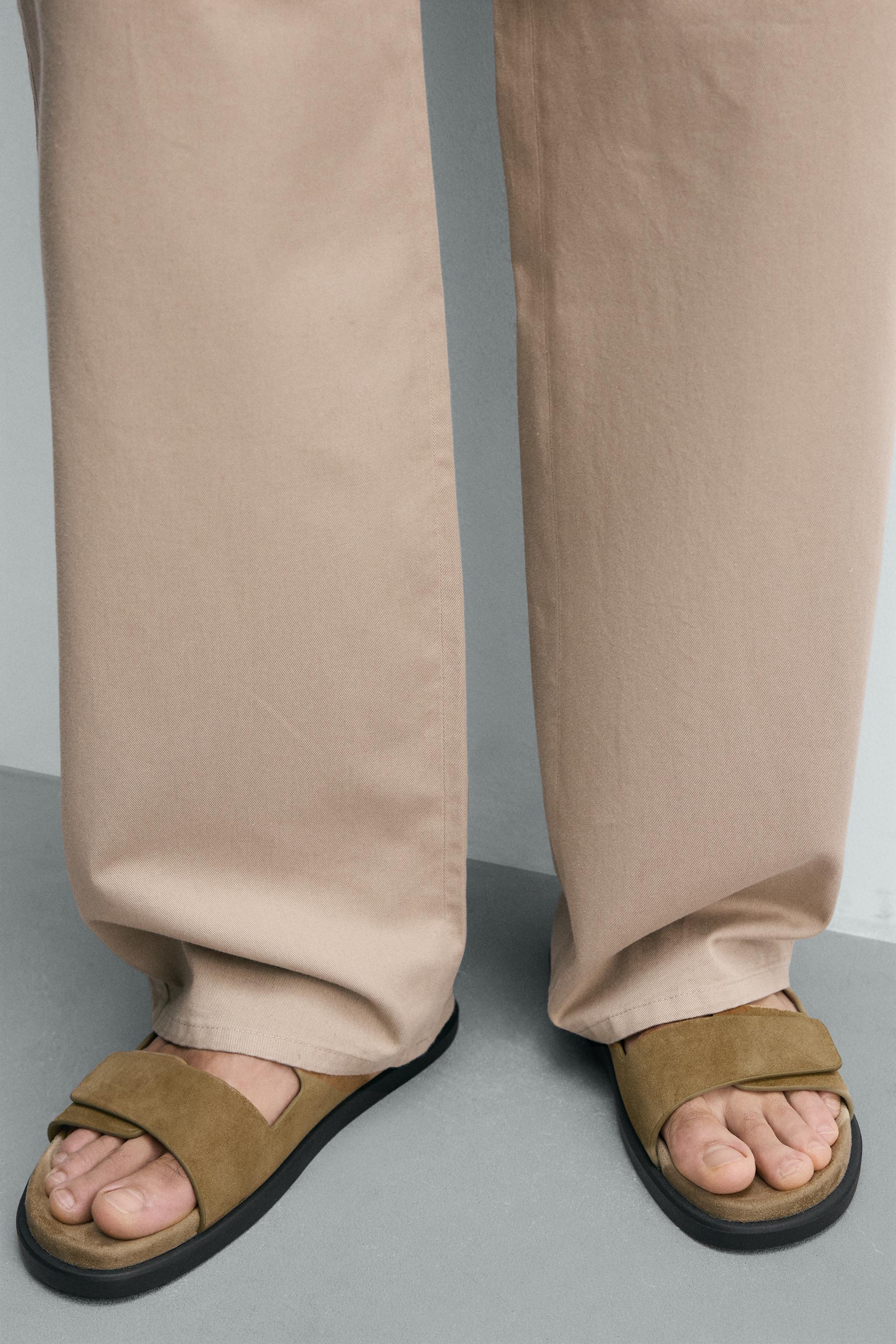 DOUBLE STRAP LEATHER SANDALS