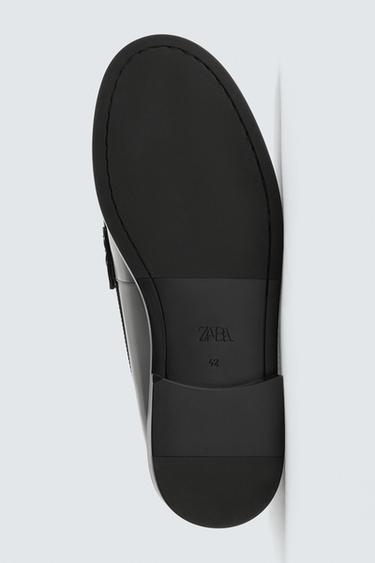 LEATHER PENNY LOAFERS - Black by Zara - Image 7