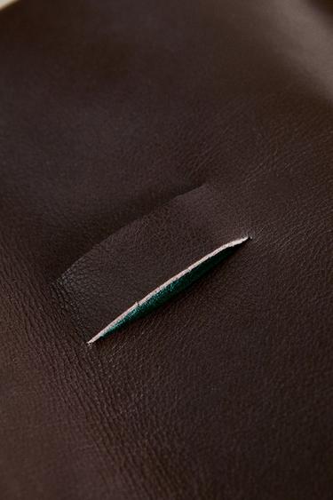 PORTEFEUILLE ORGANISATEUR CUIR CÂBLE - Vert de Zara - Image 3