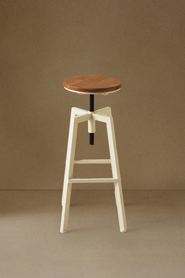 TABOURET DE BAR ROTATIF BOIS ET MÉTAL - Crème de Zara - Image 5