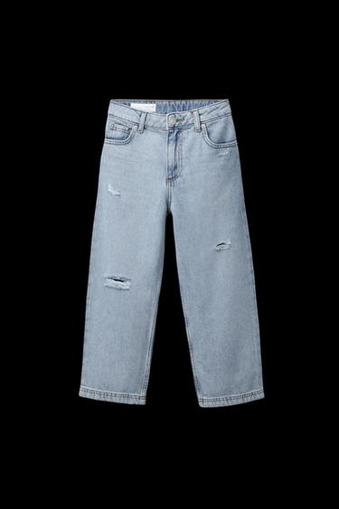 RELAXED BAGGY JEANS WITH RIPS - Blue by Zara - Image 0