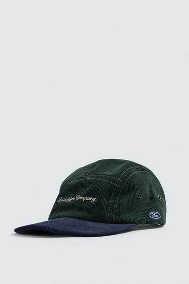 CORDUROY FLAT PEAK CAP FORD © - Green by Zara
