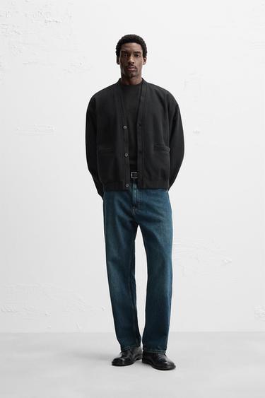 RELAXED FIT CARDIGAN - Black by Zara - Image 0