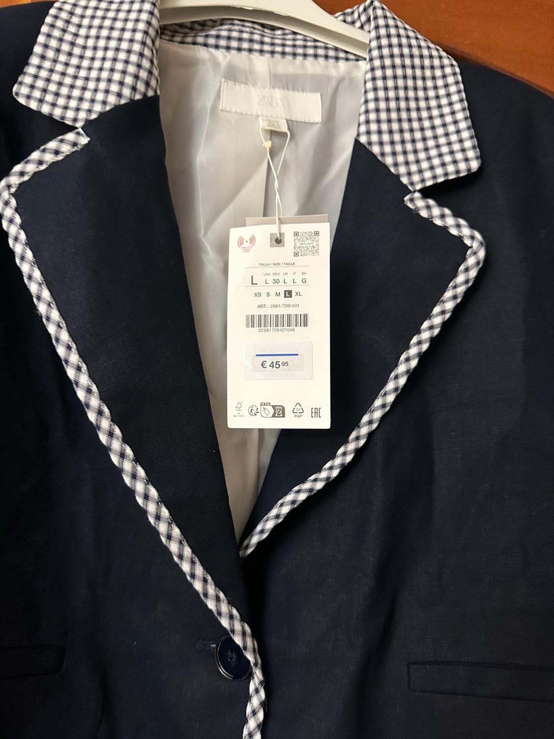 SHORT COMBINED GINGHAM BLAZER - Image 2