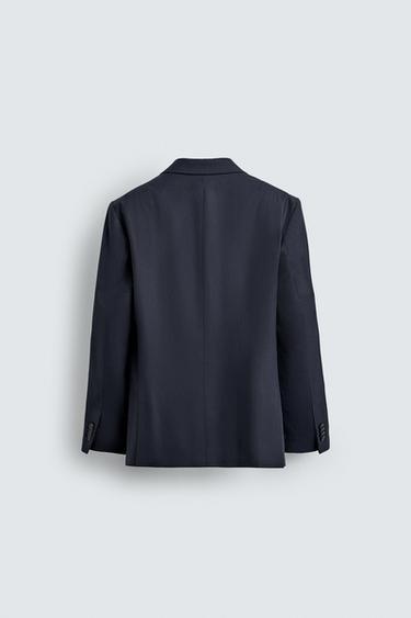 HOUNDSTOOTH SUIT BLAZER - Navy blue by Zara - Image 7