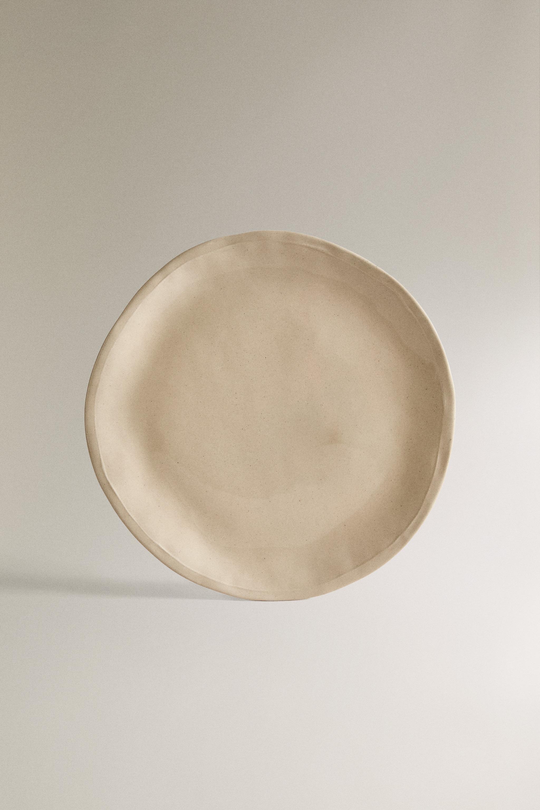 PRATO RASO DE GRÊS - Creme | ZARA Brasil