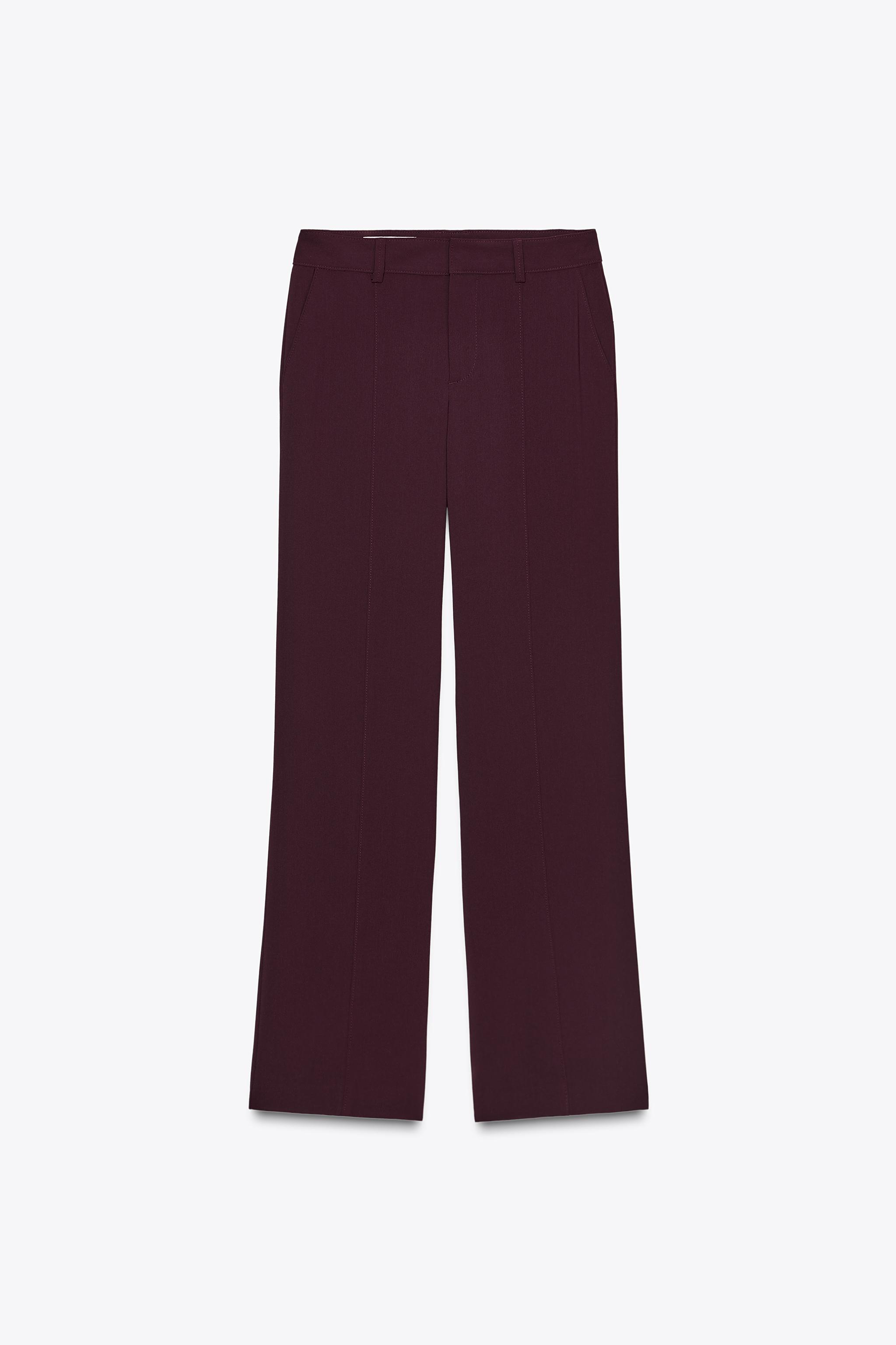 パンツ DESCENDANT EGGPLANT CANVAS TROUSERS SEAMED STRAIGHT LEG PANTS - Eggplant | ZARA United States