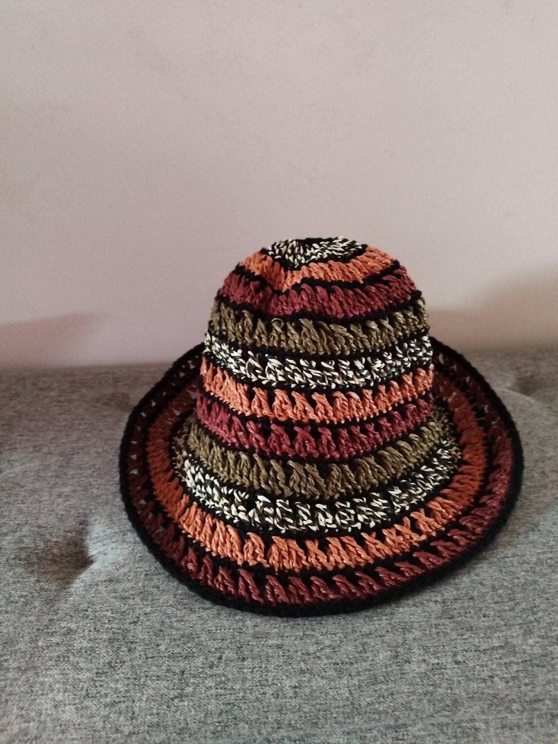 CONTRAST MIXED BRAIDED BUCKET HAT - Image 5