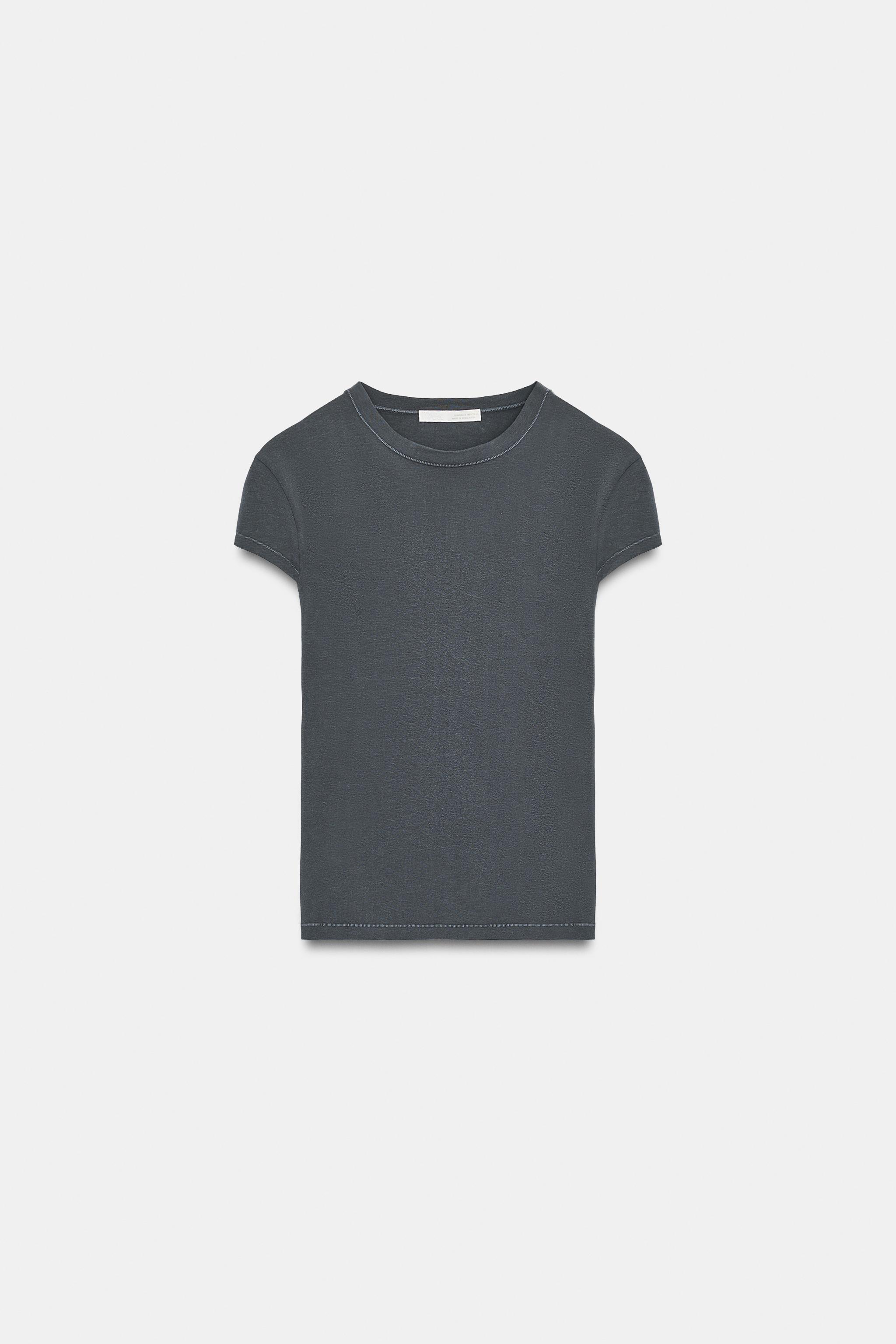 SLIM FIT KISA KOLLU T-SHIRT - Görsel 5