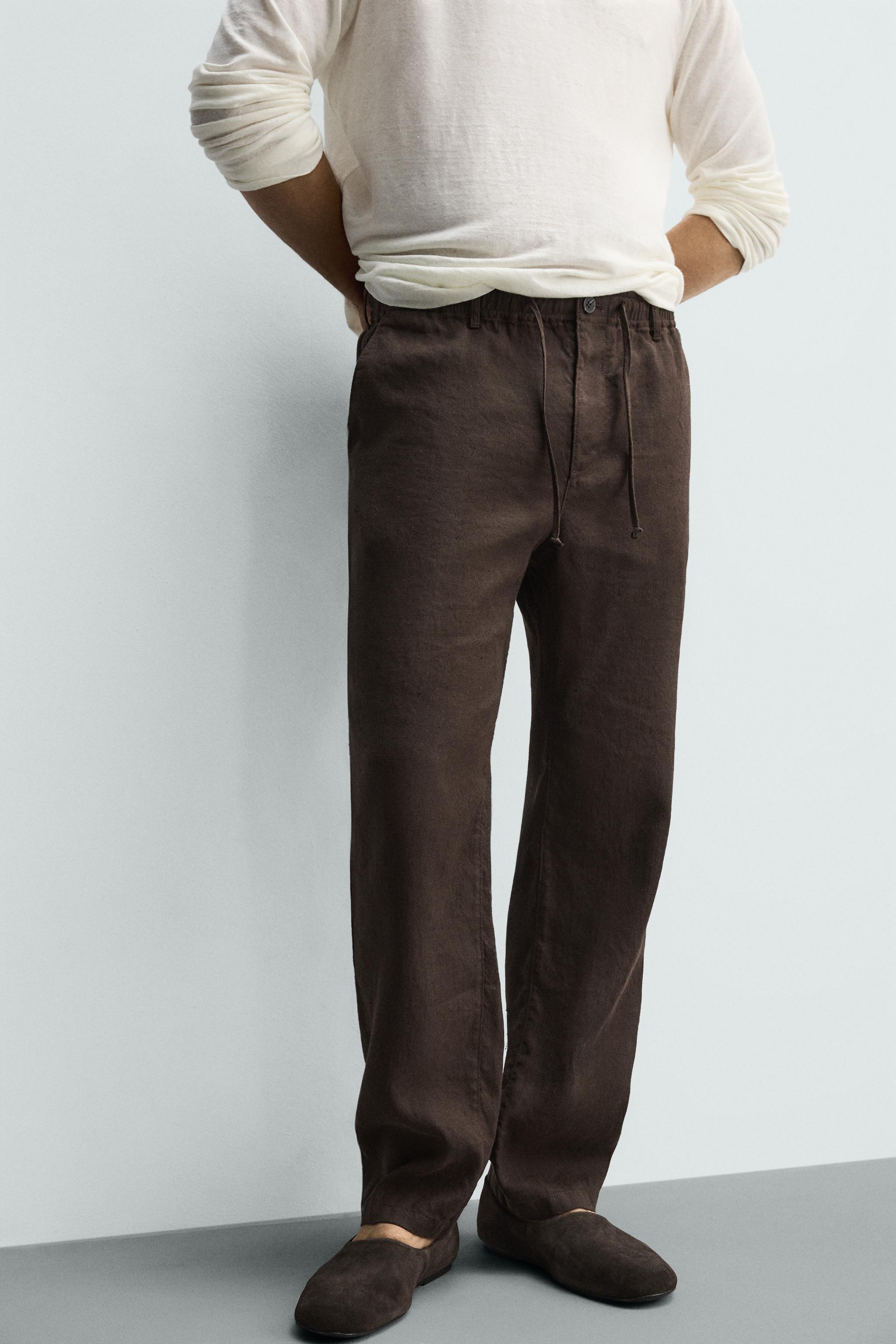 COTTON-LINEN RELAXED FIT PANTS